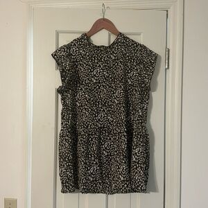 Leopard print baby doll top.